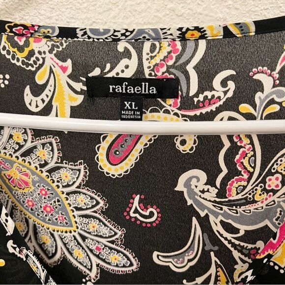 Rafaella Long Sleeve Scoop Neck Black Top Size XL - Picture 5 of 6